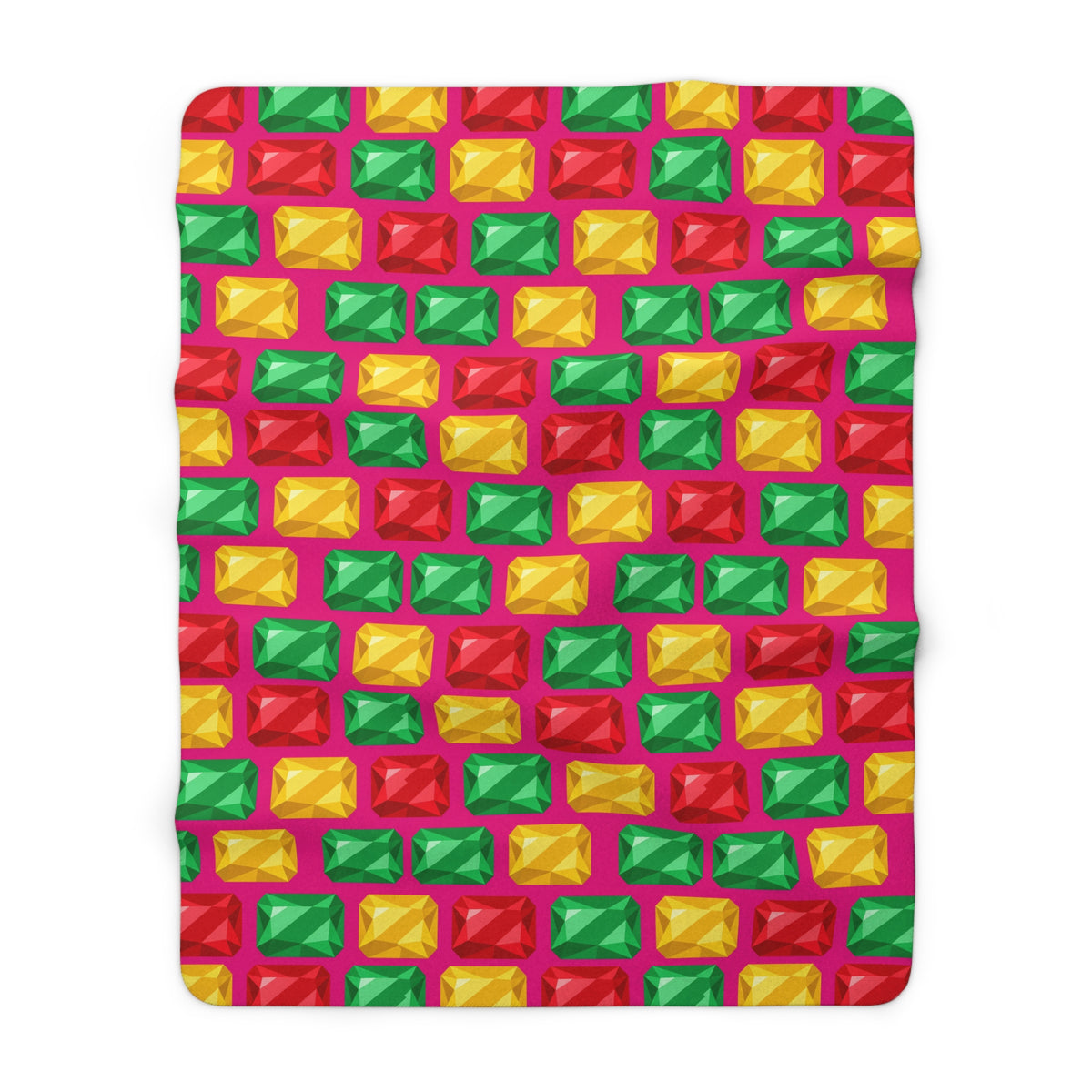 Big Stacked Gem Bars Sherpa Fleece Blanket – Geometric Blocks Pattern