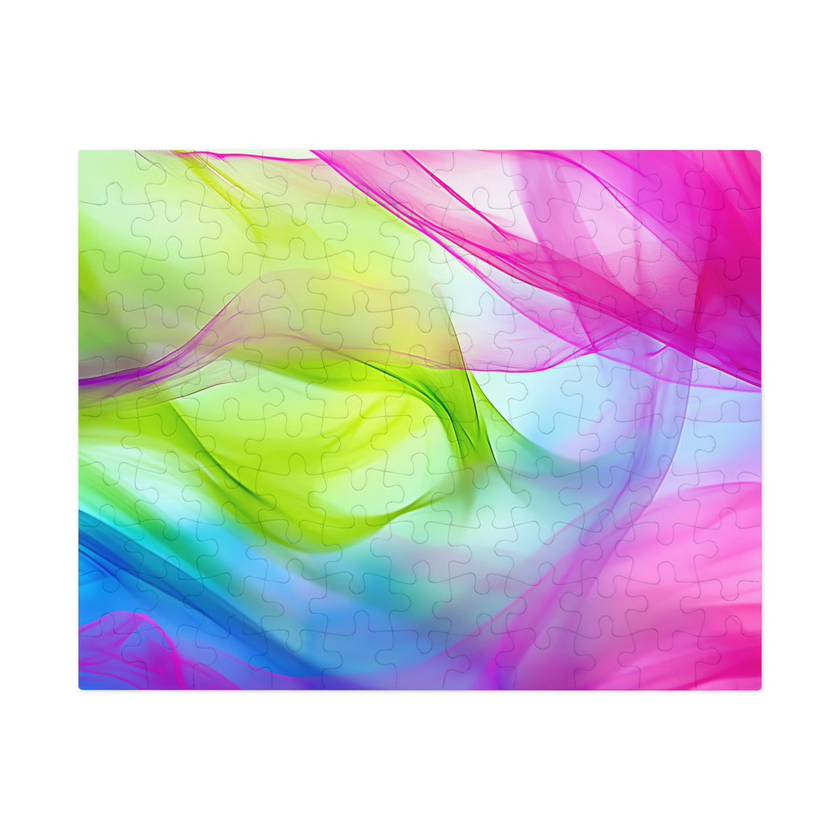 Silk Smoke Waves Jigsaw Puzzle with Tin – Flowing Abstract Art