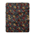 Garnet Gold Foil Sherpa Fleece Blanket – Holographic-Look Metal Pattern