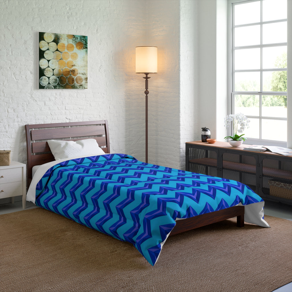 Broad Cut-Gem Chevrons Comforter – Ice Jewel