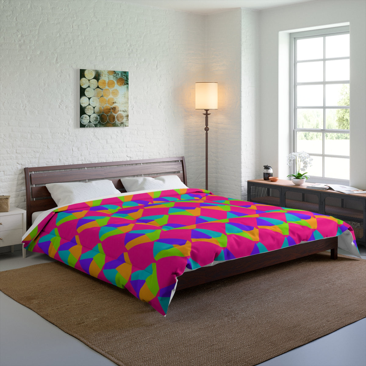 Grand Fractured Rhombus Comforter – Tropical Punch