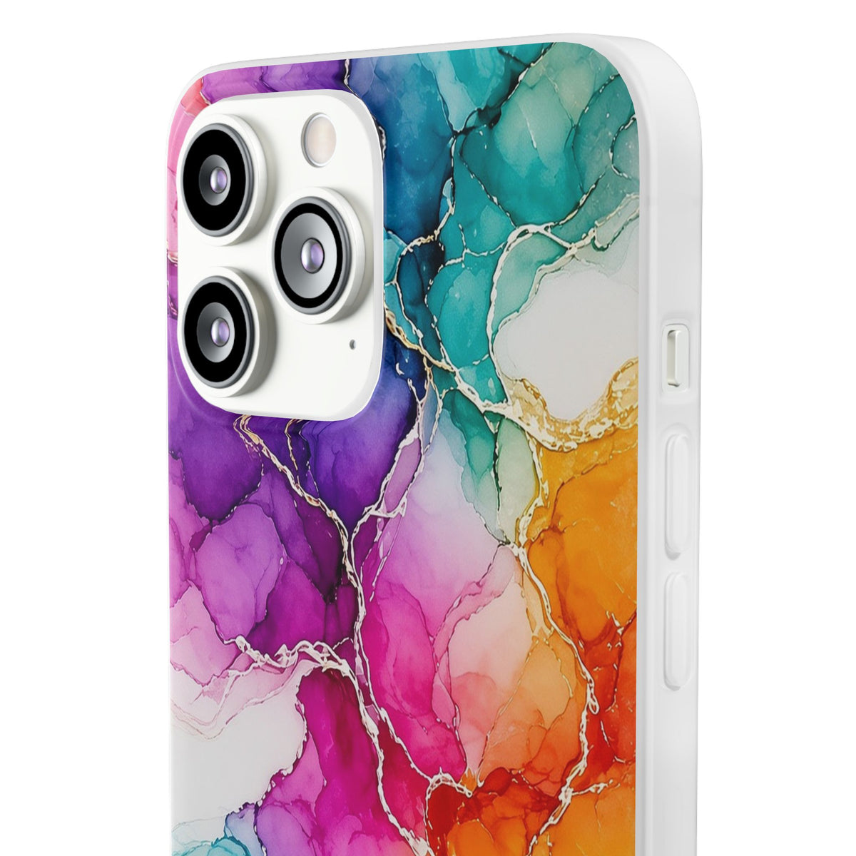 Rainbow Alcohol Ink Bloom Flexi Phone Case