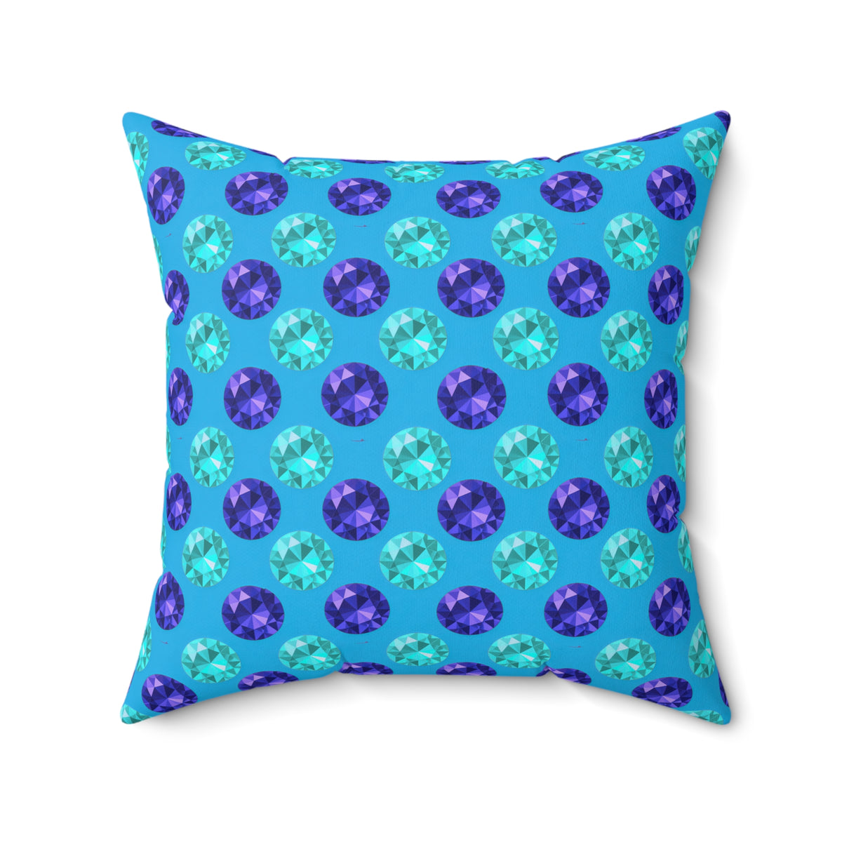 Half-Drop Gem Grid Faux Suede Cushion – Ice Jewel