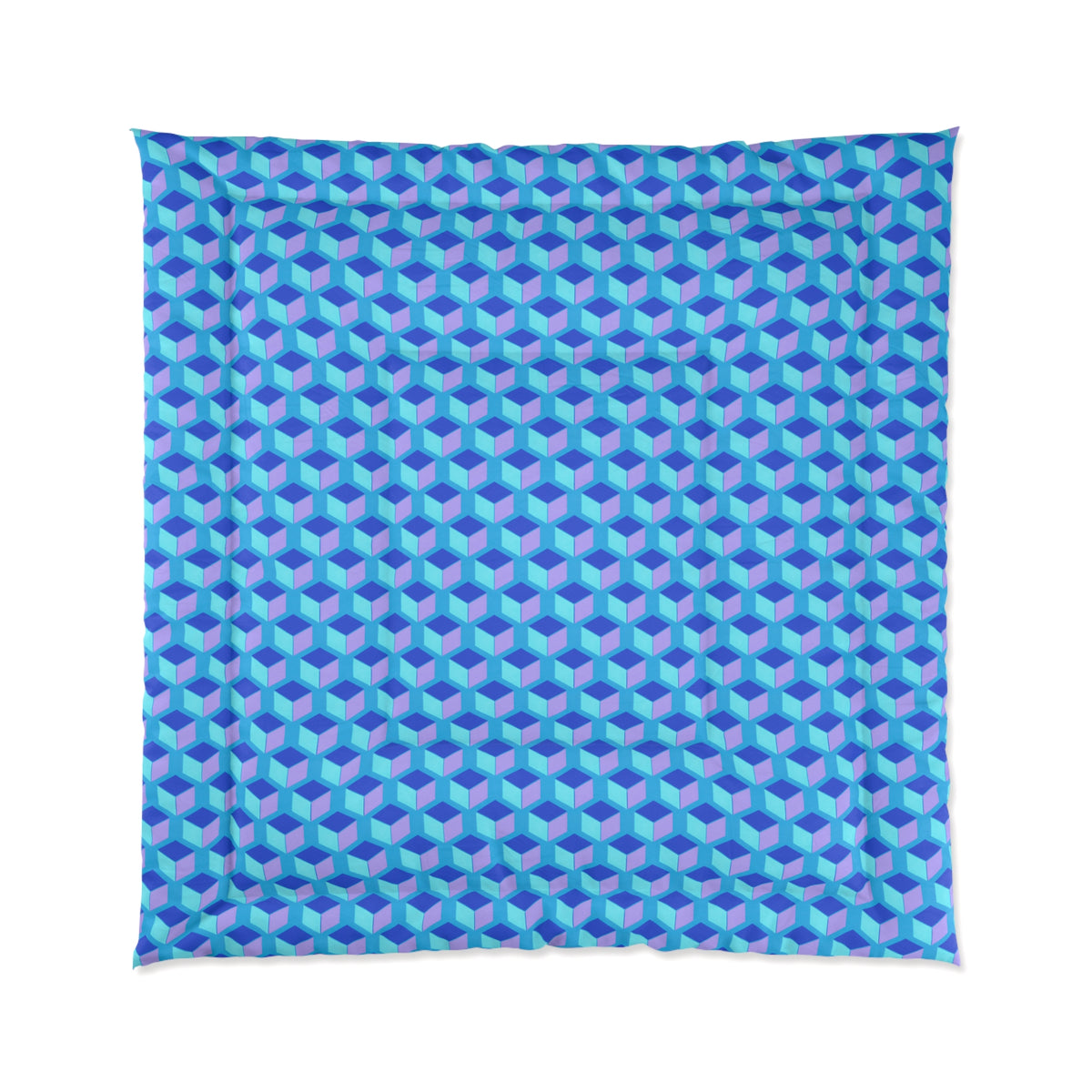 Giant Faceted Cubes II Comforter – Ice Jewel