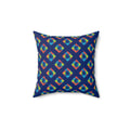 Itajime Neon Grid Faux Suede Cushion – Shibori Dye Pattern