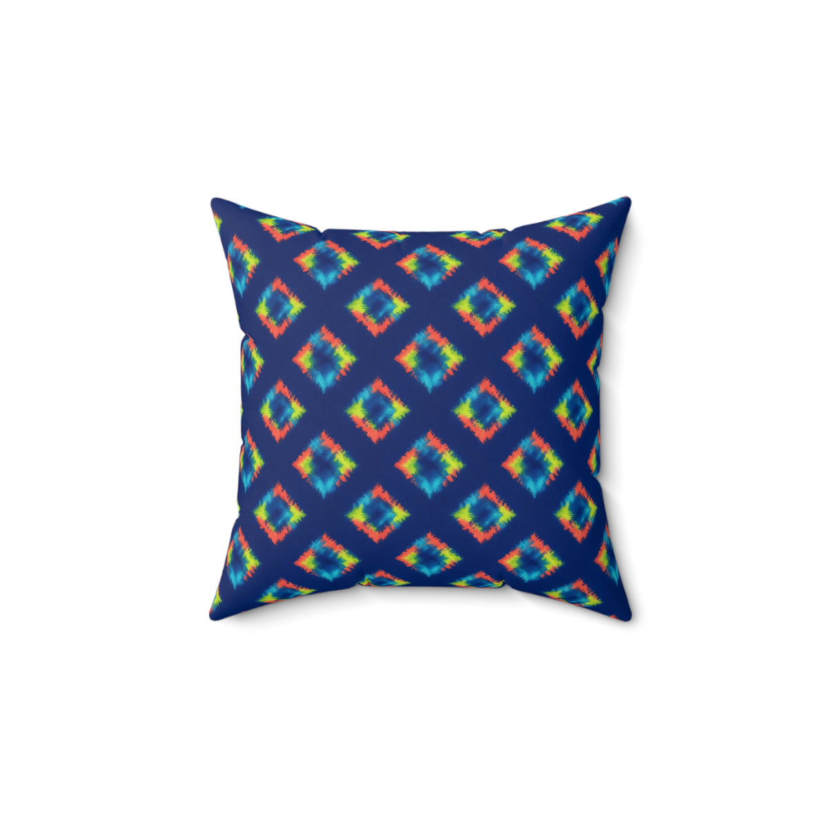 Itajime Neon Grid Faux Suede Cushion – Shibori Dye Pattern