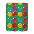 Giant Candy Glass Discs Sherpa Fleece Blanket – Glossy Candy Glass Pattern
