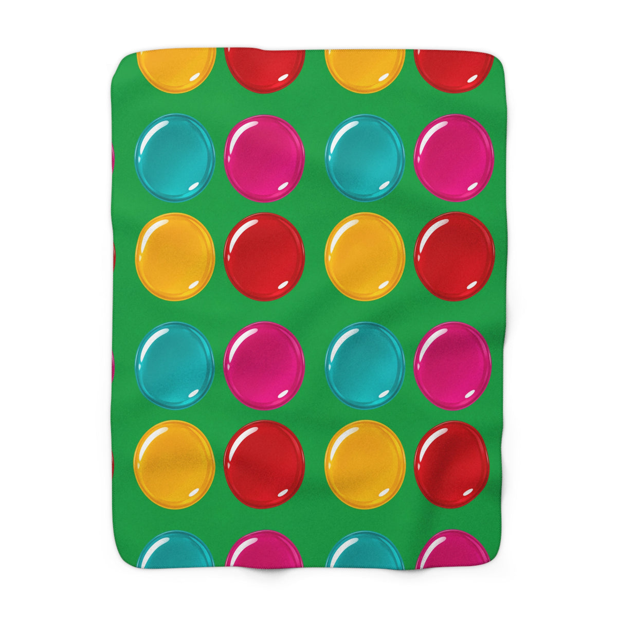 Giant Candy Glass Discs Sherpa Fleece Blanket – Glossy Candy Glass Pattern