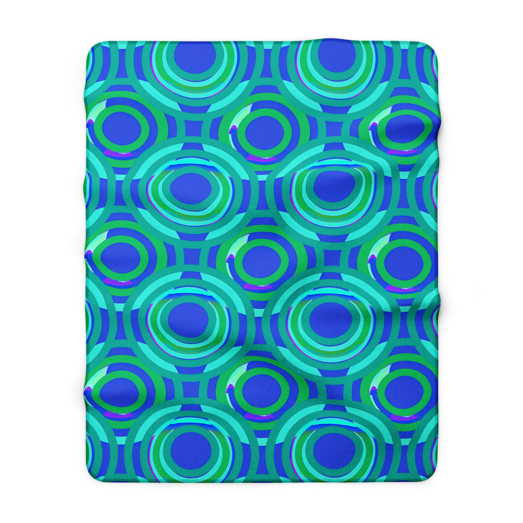 Interlocking Ring Ripples Sherpa Fleece Blanket – Ocean Jewel