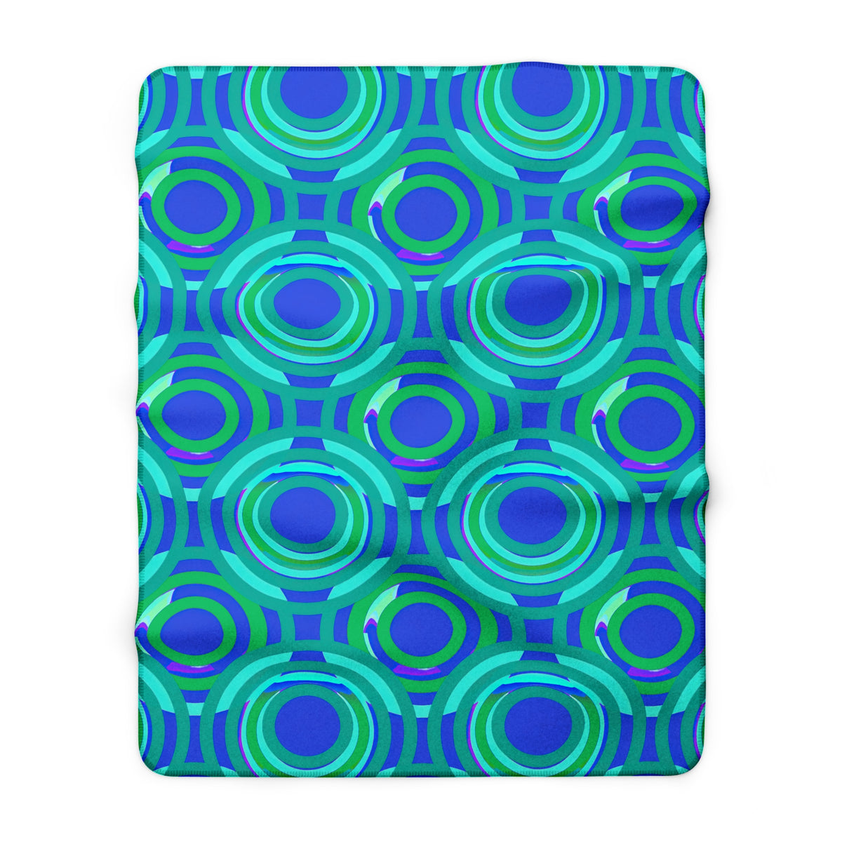 Interlocking Ring Ripples Sherpa Fleece Blanket – Ocean Jewel
