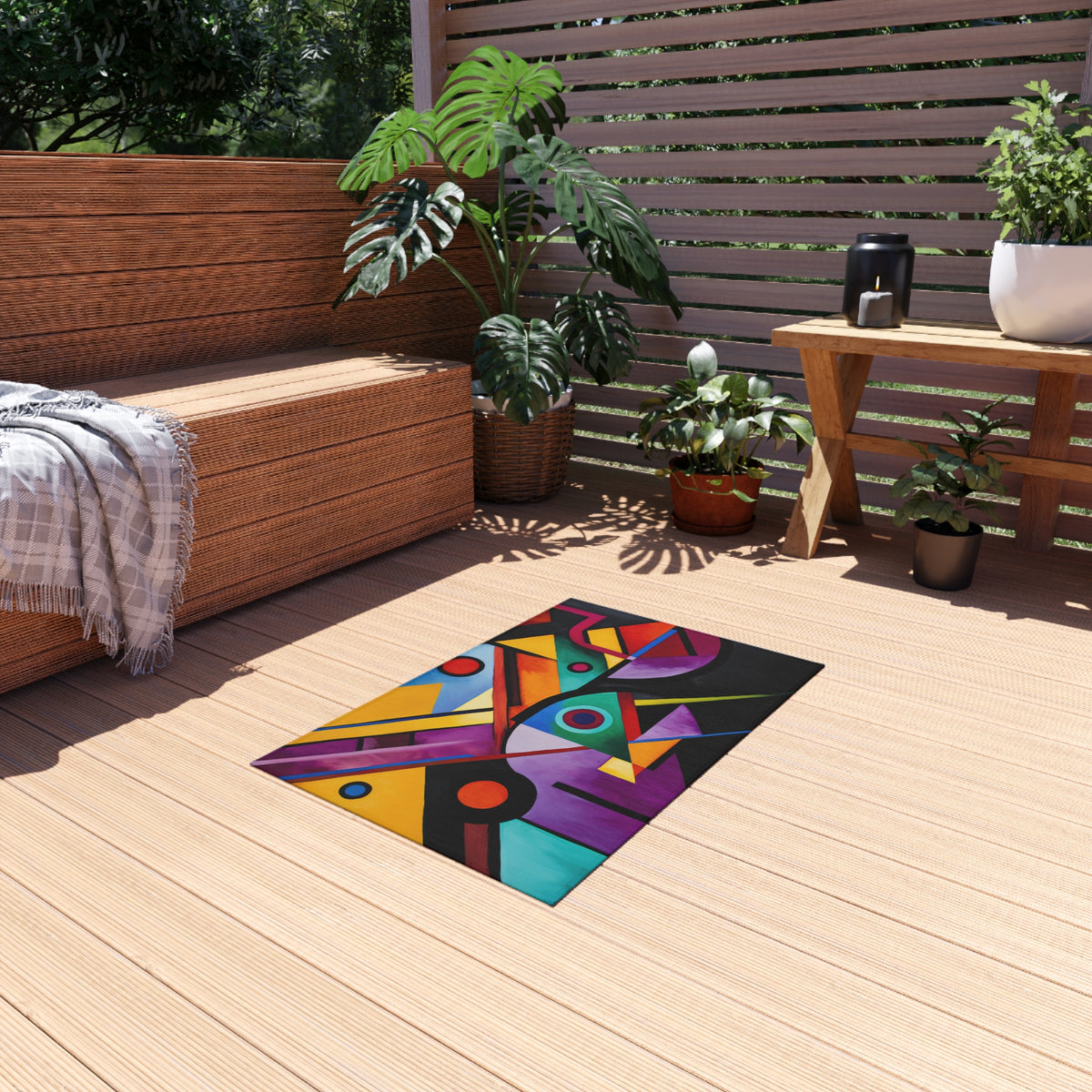 Geometric Night Rhythm Outdoor Rug – Geometric Abstract Art