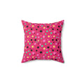 Splat Storm Faux Suede Cushion – Candy Pop on Raspberry