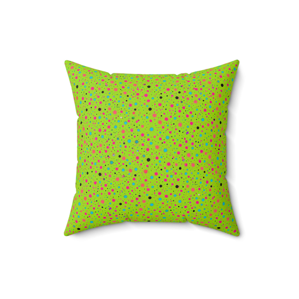 Confetti Spatter Faux Suede Cushion – Tropical Punch
