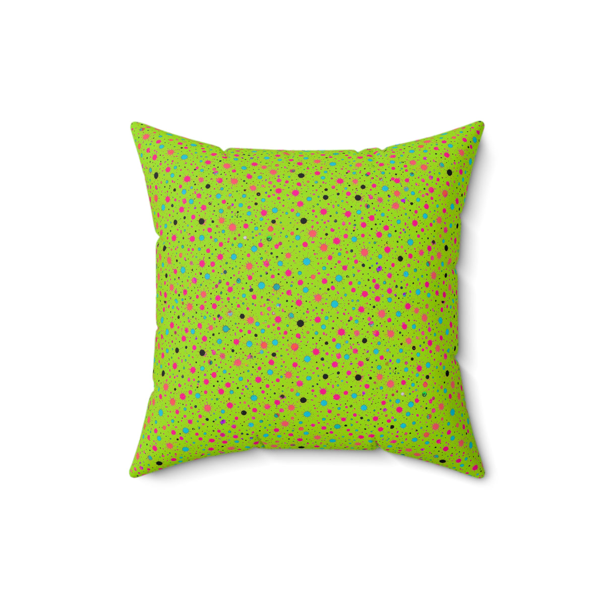 Confetti Spatter Faux Suede Cushion – Tropical Punch