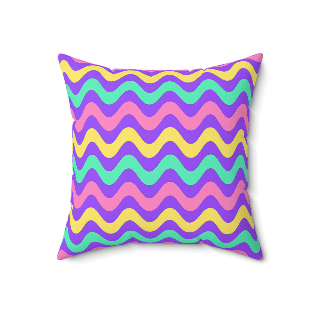 Big Ripple Chevrons Faux Suede Cushion – Candy Pastel on Grape