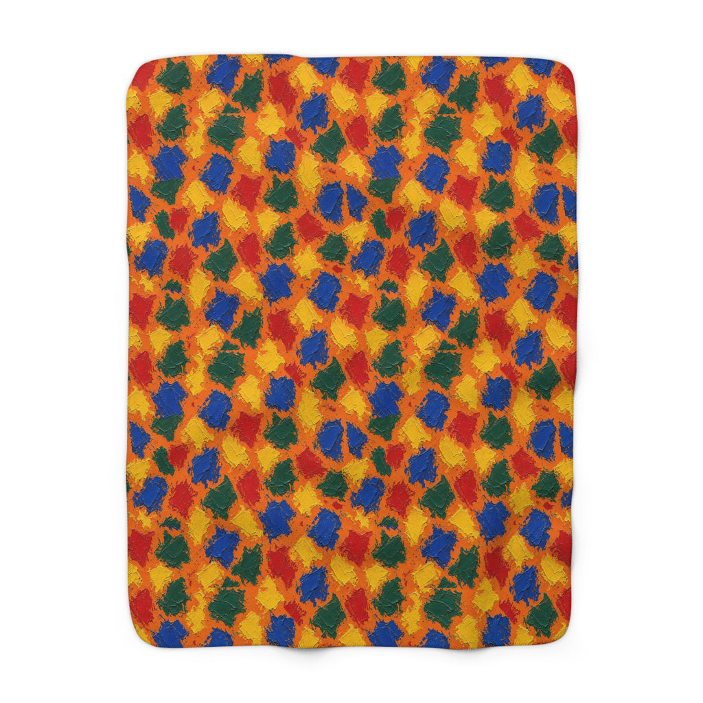 Palette Knife Slabs Sherpa Fleece Blanket – Palette Knife Abstract Pattern