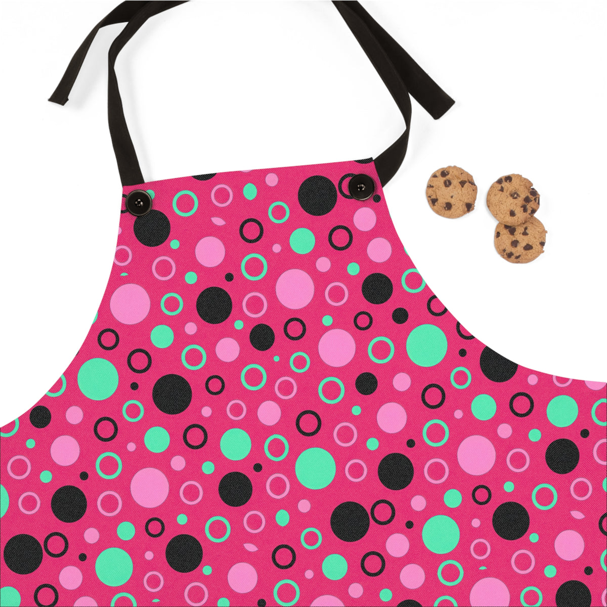 Bubble Outlines Apron – Candy Pop on Raspberry