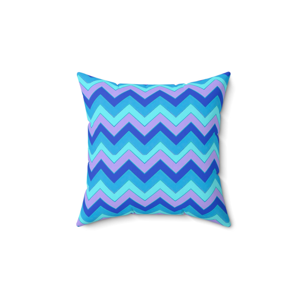 Jewel Chevron Bands Faux Suede Cushion – Ice Jewel