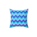 Jewel Chevron Bands Faux Suede Cushion – Ice Jewel
