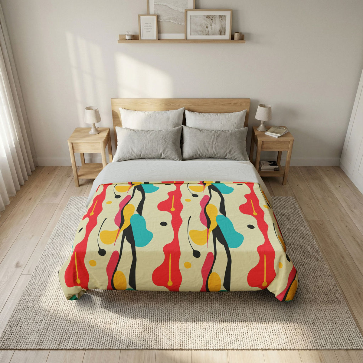 Cut-Out Blobs Cotton Duvet Cover – Mid-Century Cut-Out Pattern