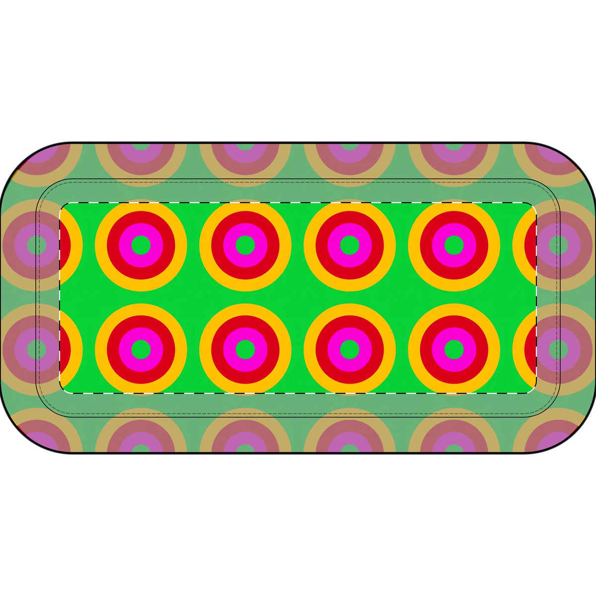 Giant Op-Art Jewel Rings Pencil Case – Op-Art Concentric Circles Pattern