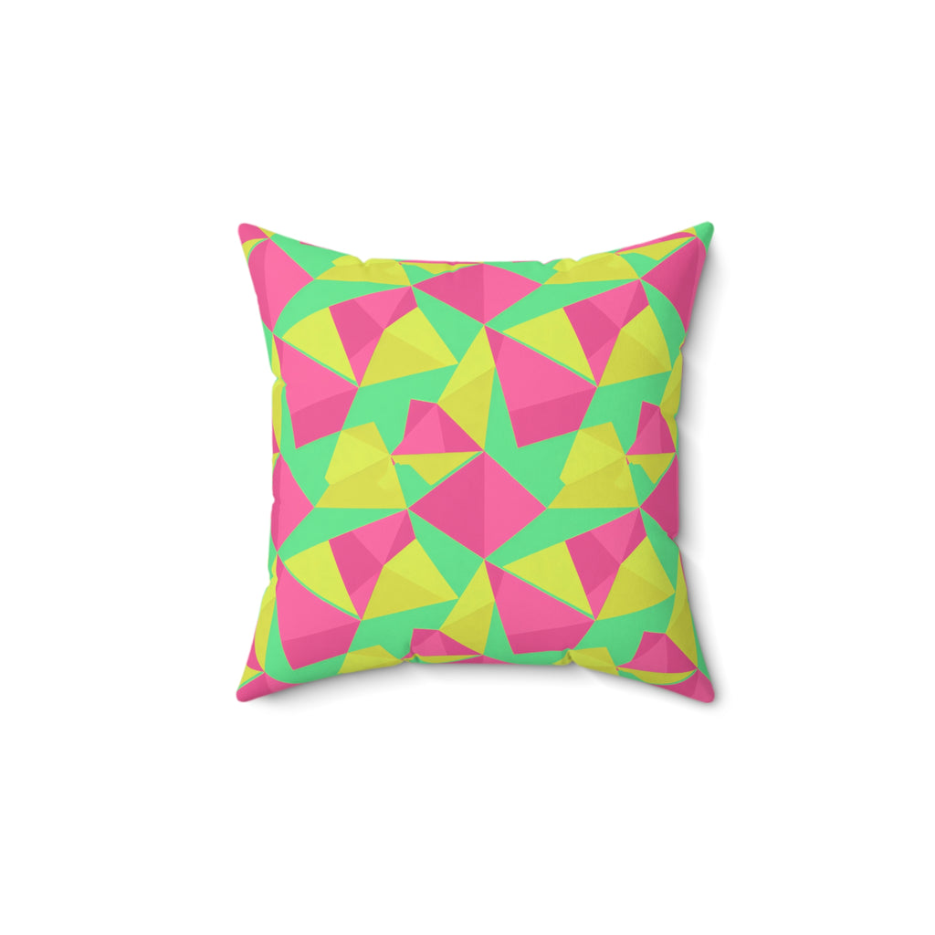 Faceted Gold Panels Faux Suede Cushion – Candy Christmas