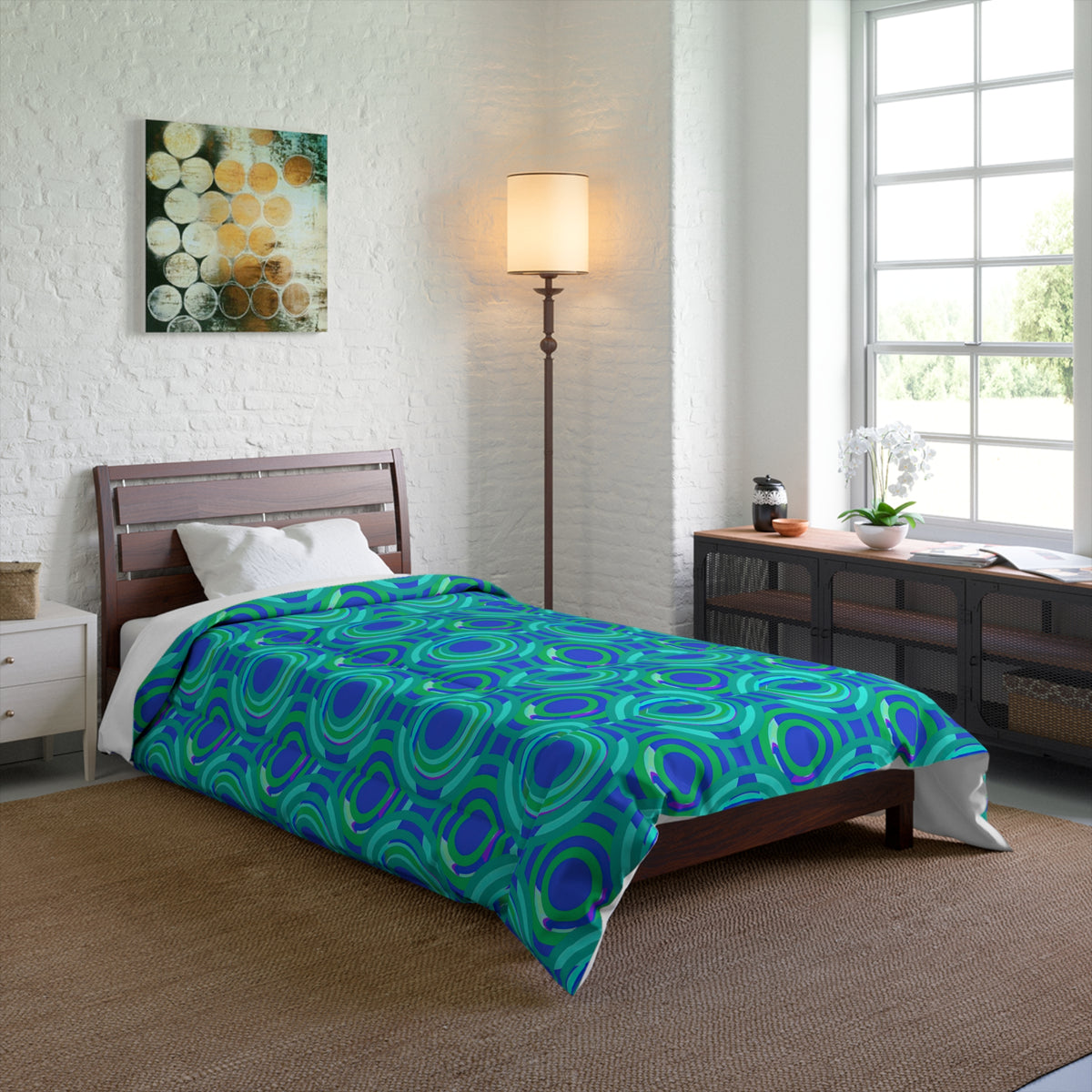 Interlocking Ring Ripples Comforter – Ocean Jewel