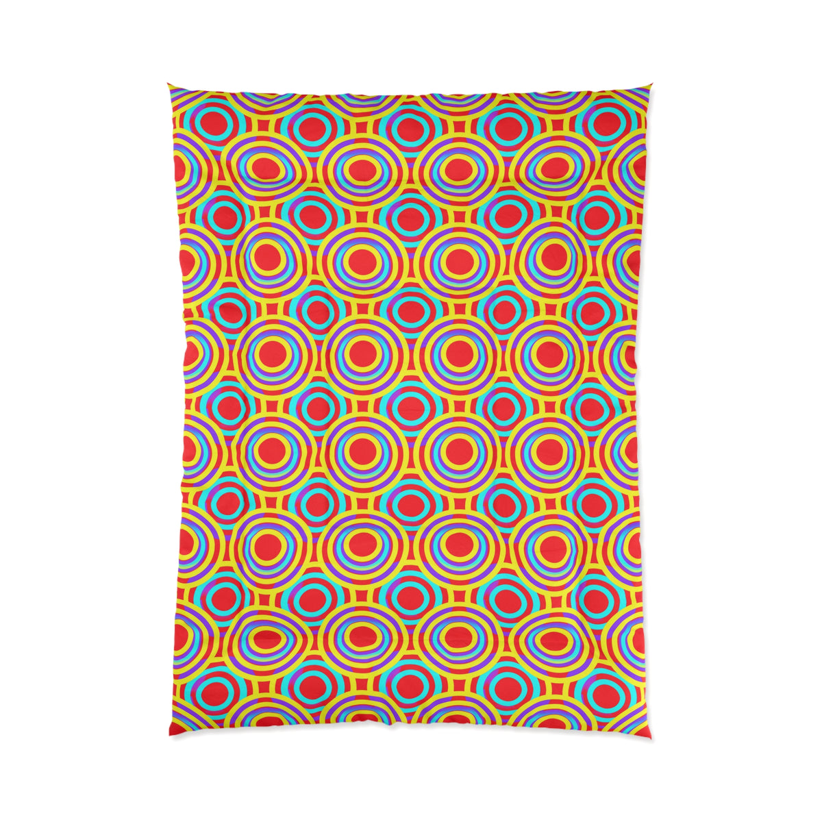Interlocking Ring Ripples Comforter – Op-Art Circles Pattern