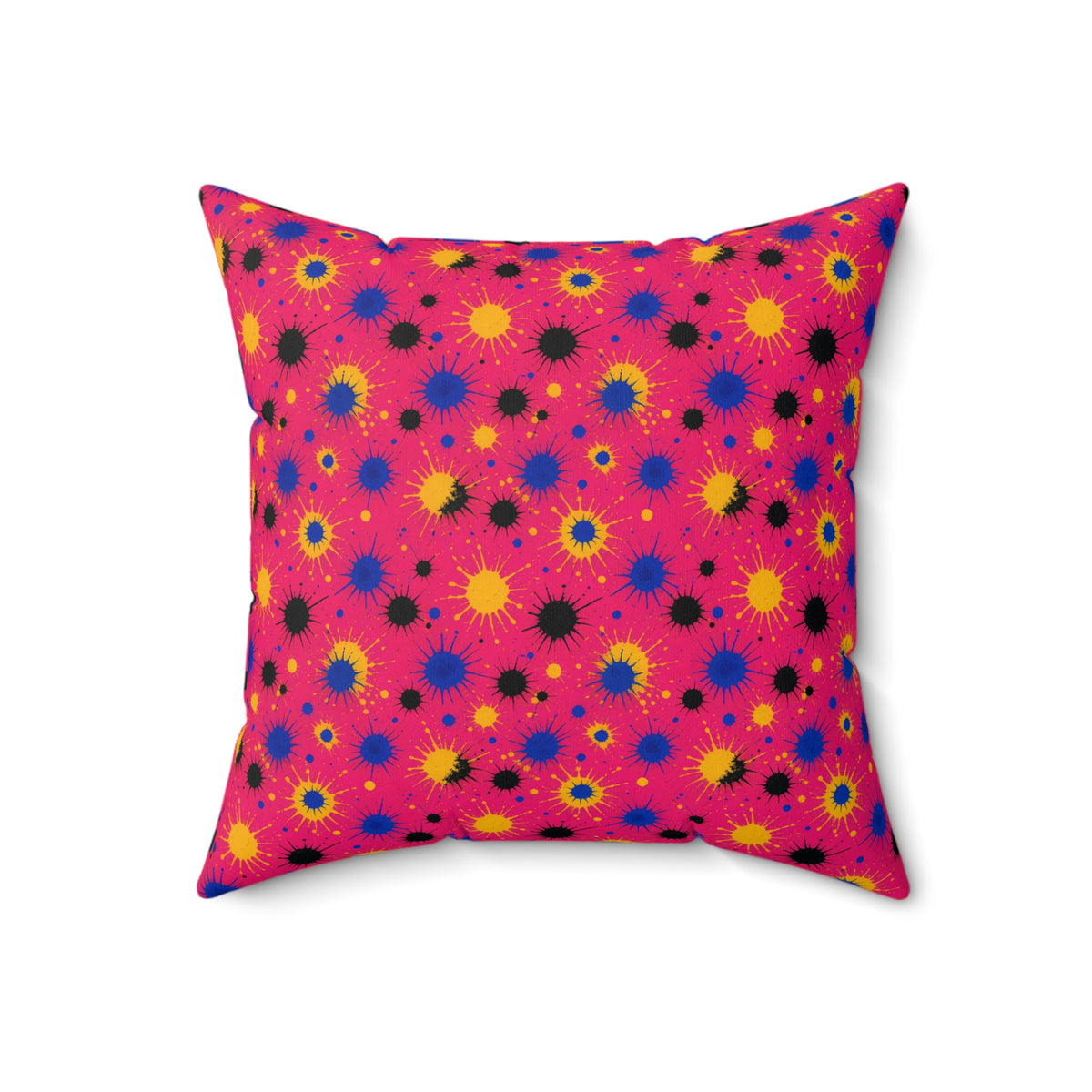 Pink Ground Splash Faux Suede Cushion – Ink Splash Pattern