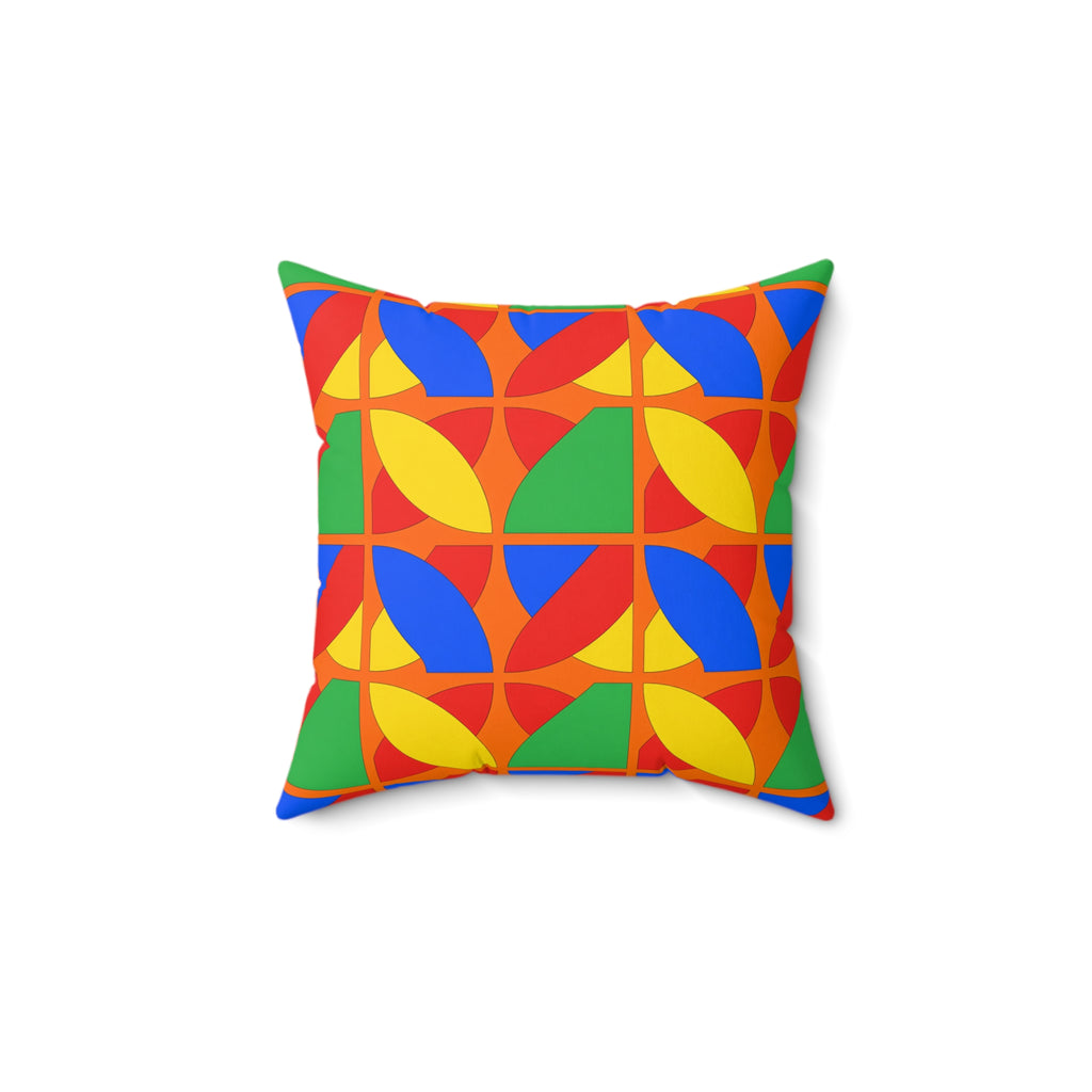 Cubist Arc Fragments Faux Suede Cushion – Cubist Abstract Pattern
