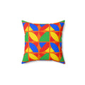 Cubist Arc Fragments Faux Suede Cushion – Cubist Abstract Pattern