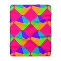 Grand Fractured Rhombus Sherpa Fleece Blanket – Tropical Punch