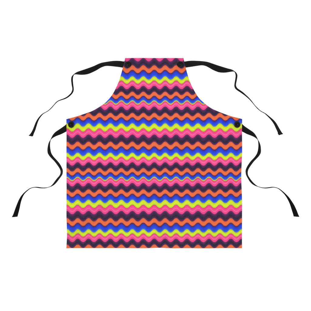 Bold Wave Stripes Apron – Op-Art Pattern