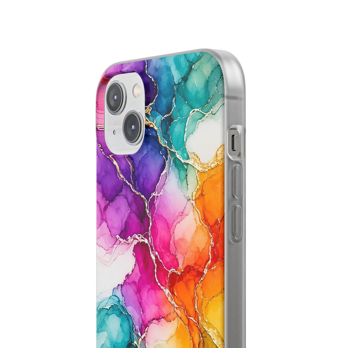 Rainbow Alcohol Ink Bloom Flexi Phone Case