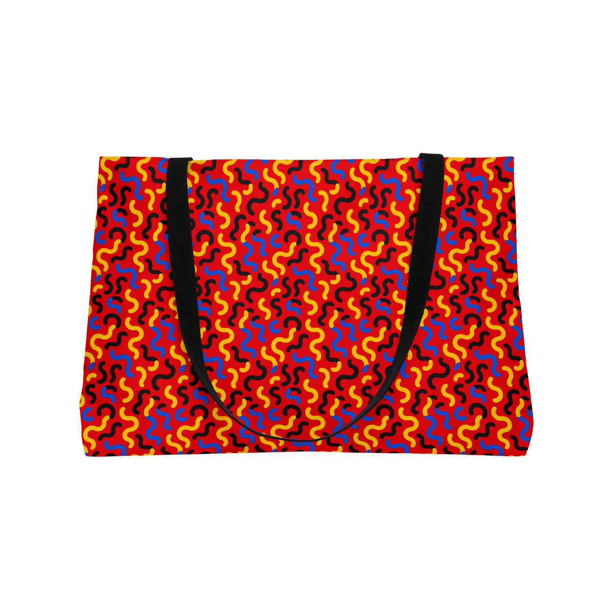 Squiggle Red Weekender Tote Bag – Bold Primary Abstract Pattern