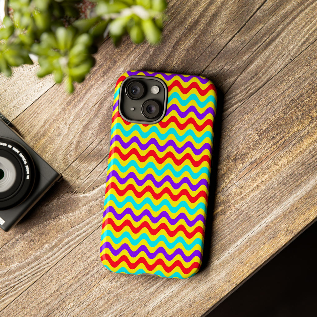 Big Ripple Chevrons Tough Phone Case – Op-Art Chevron Pattern