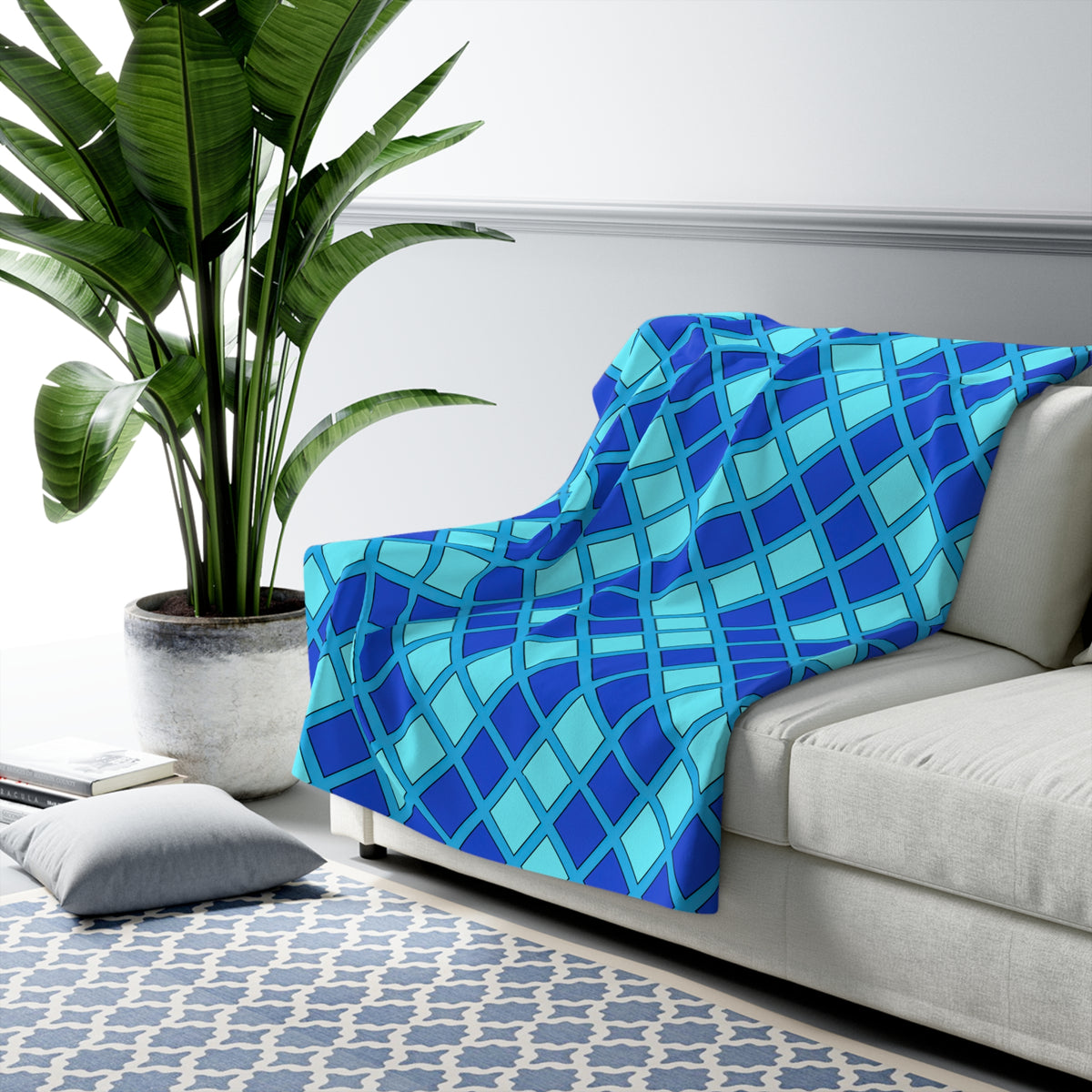 Harlequin Gold Grid Sherpa Fleece Blanket – Ice Jewel