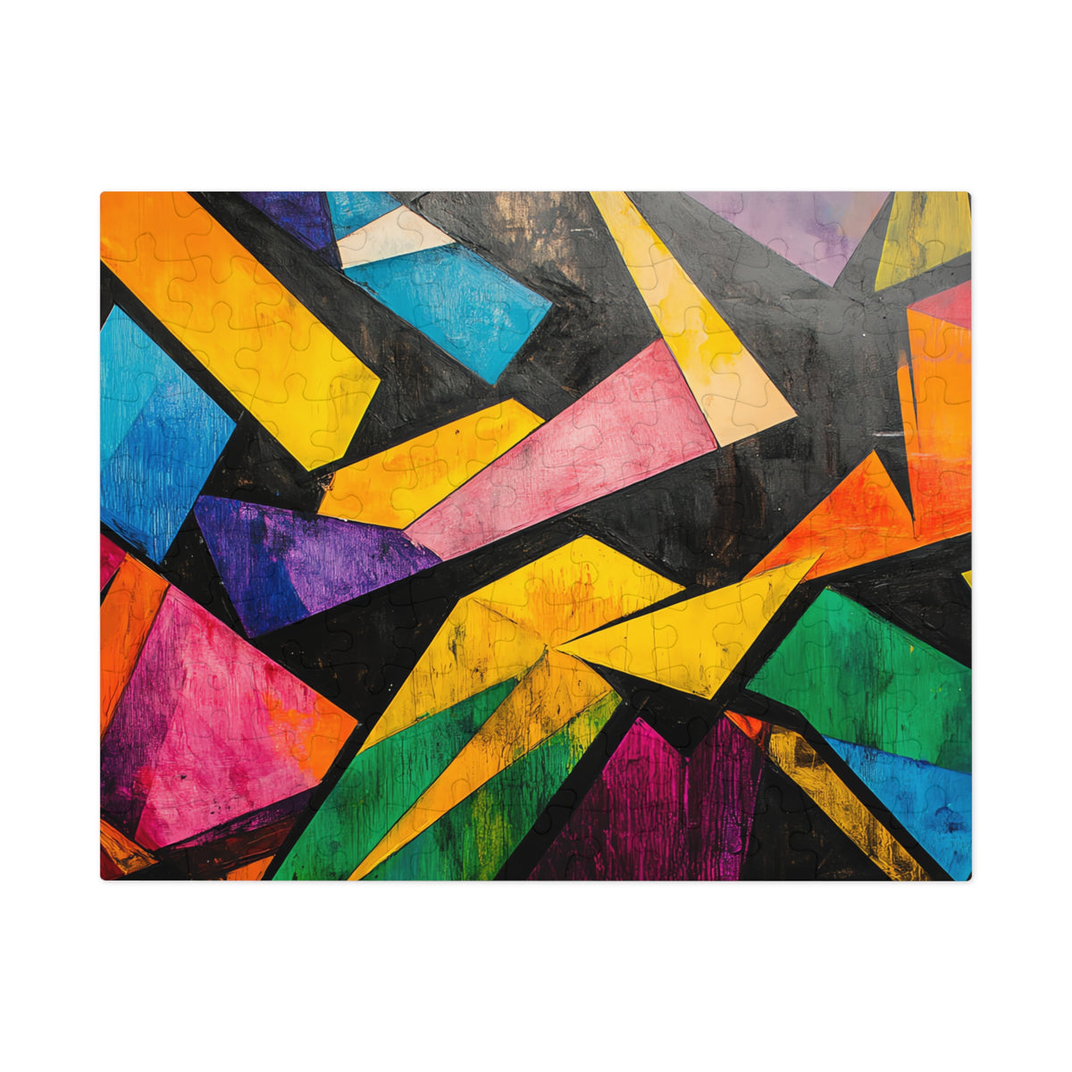 Shattered Prism Geometry Jigsaw Puzzle with Tin – Geometric Abstract Art