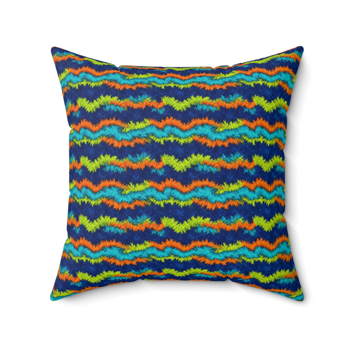 Crinkle Fold Bands Faux Suede Cushion – Tie-Dye Pattern