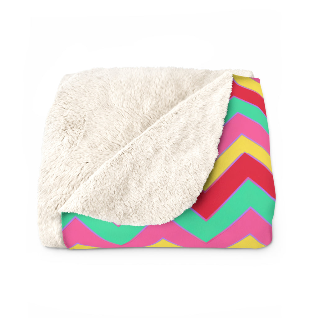 Jewel Chevron Bands Sherpa Fleece Blanket – Candy Christmas
