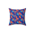 Crumple Neon Marble Faux Suede Cushion – Ice Dye Pattern