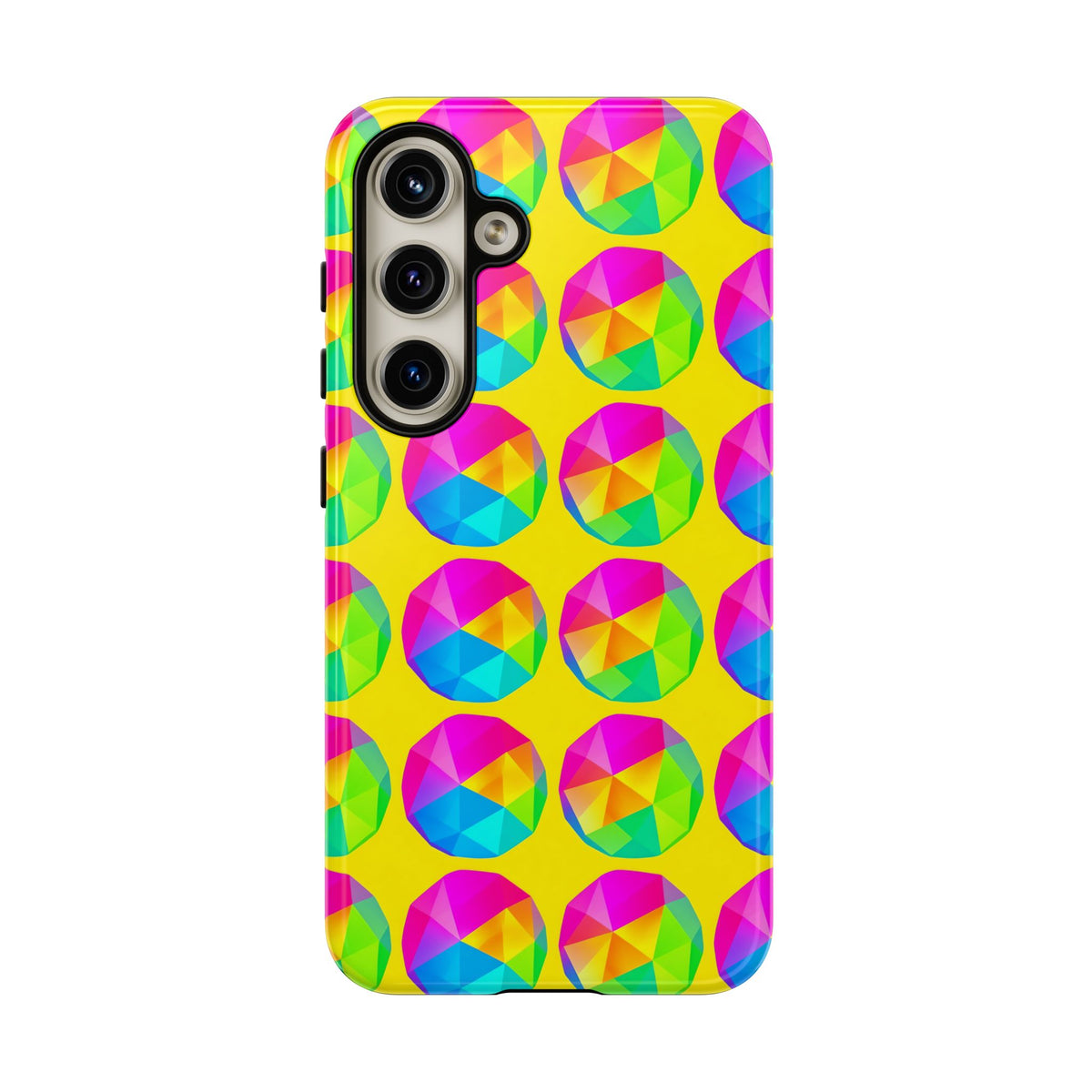 Holo Pebble Prisms Tough Phone Case – Iridescent Geometric Pattern