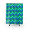 Wide Wave Interference Shower Curtain – Ocean Jewel