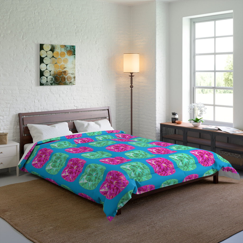 Giant Cut Gem Grid Comforter – Ice Jewel