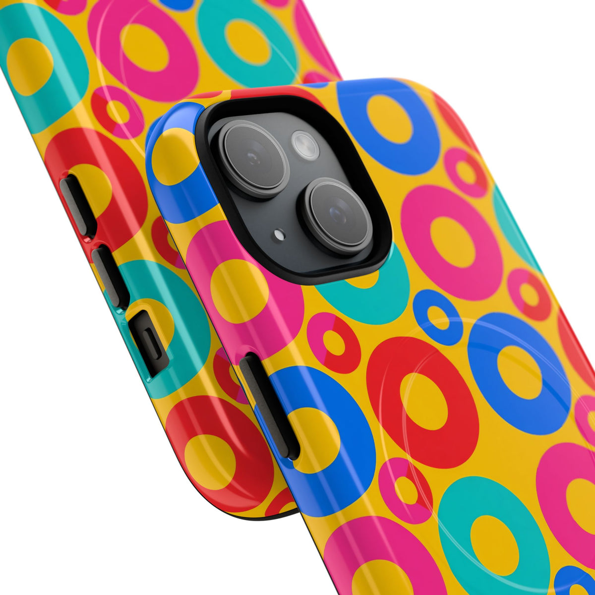 Big Ring Blocks Magnetic Tough iPhone Case – Geometric Blocks Pattern