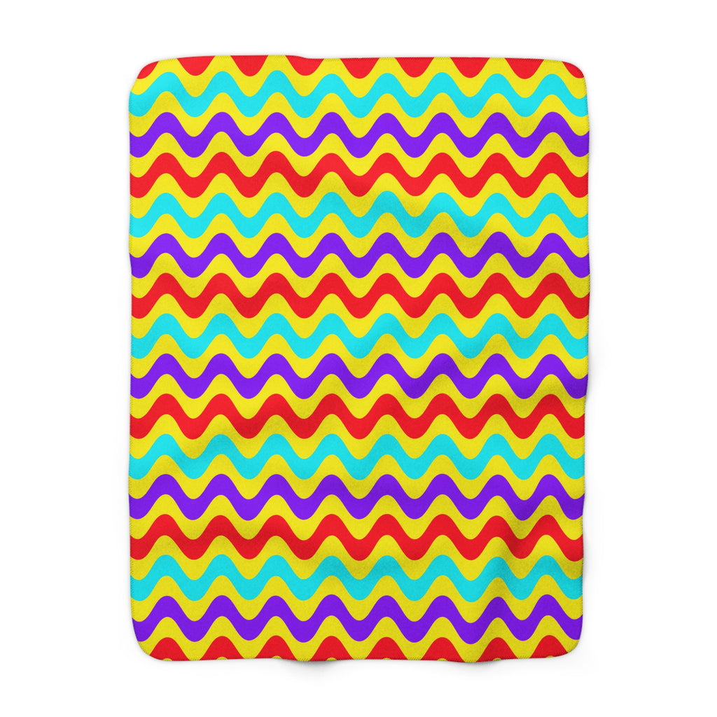 Big Ripple Chevrons Sherpa Fleece Blanket – Op-Art Chevron Pattern