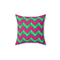 Broad Cut-Gem Chevrons Faux Suede Cushion – Chevron Geometric Pattern