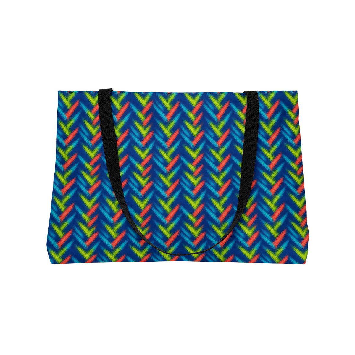 Neon Zigzag Fold Weekender Tote Bag – Tie-Dye Pattern