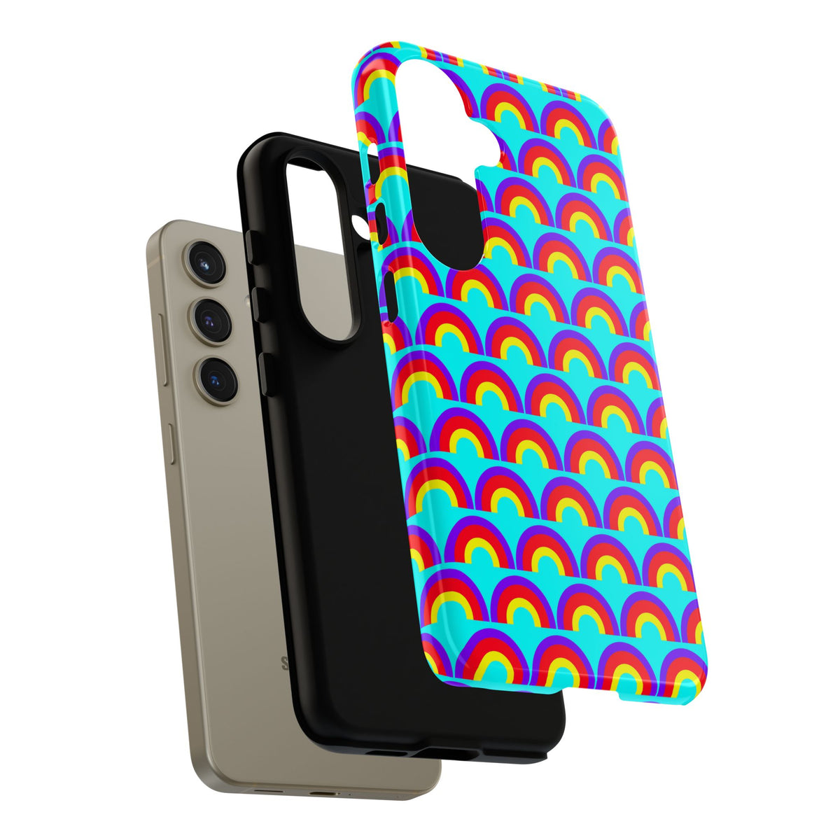Chromatic Scallop Ripple Tough Phone Case – Op-Art Scallops Pattern
