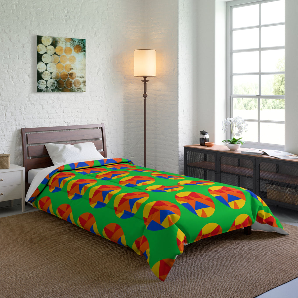 Broken Circle Planes Comforter – Cubist Abstract Pattern